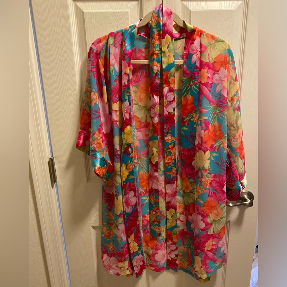 Sheer floral “robe”